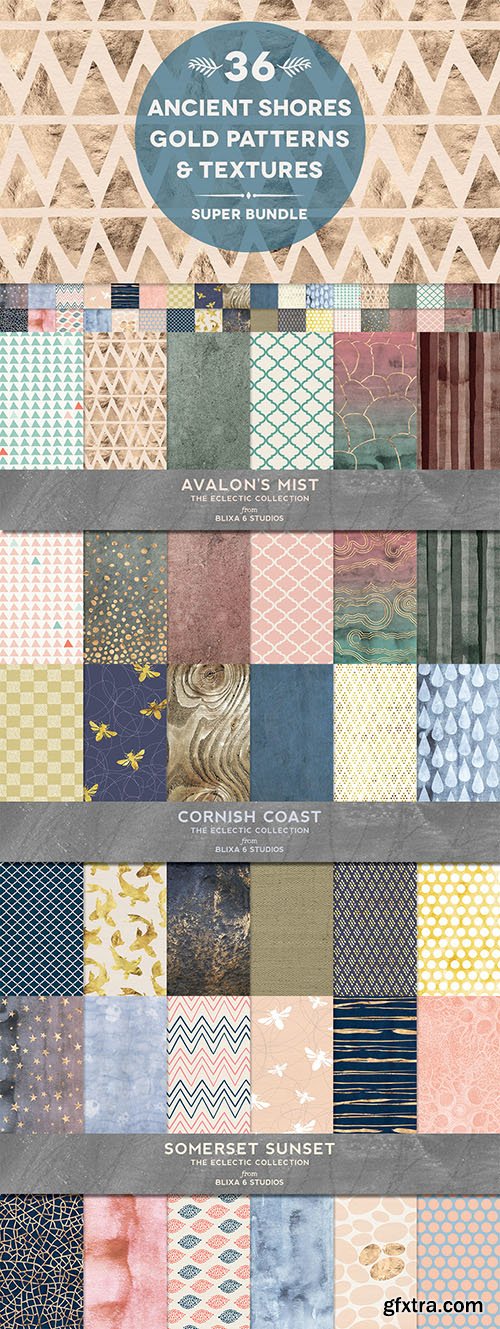 Textures - Ancient Shore Gold Watercolors