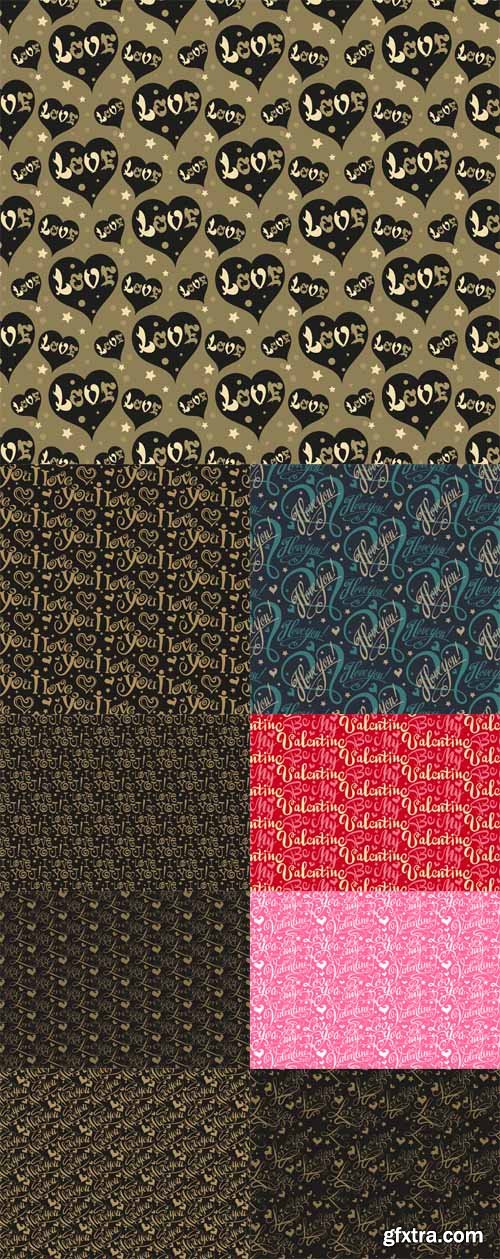 Vector Set - I love You Text. Gift Wrapping Paper