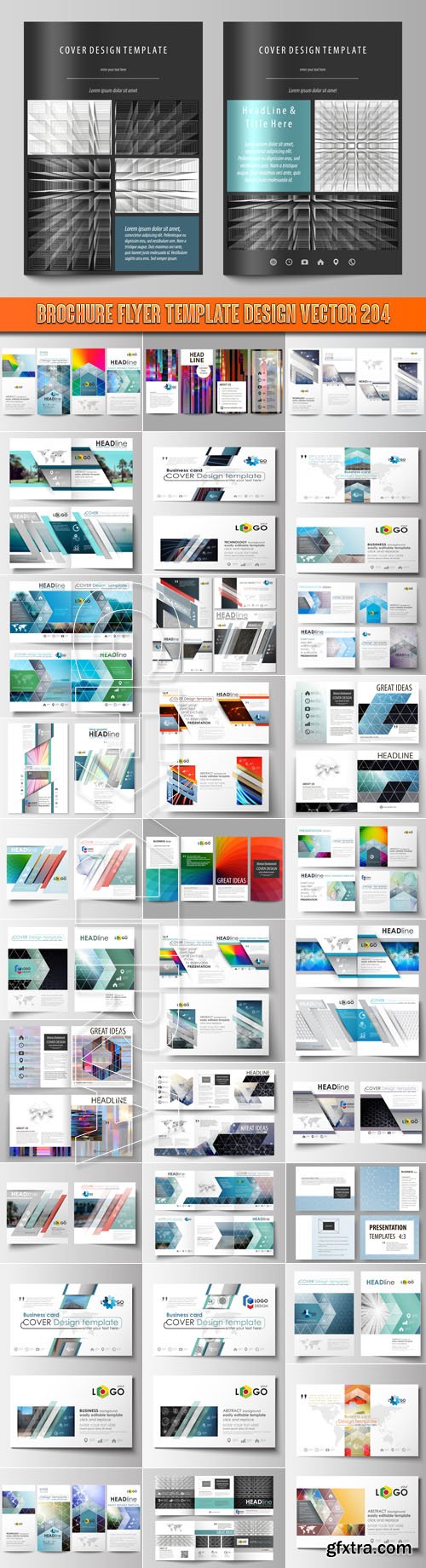 Brochure flyer template design vector 204