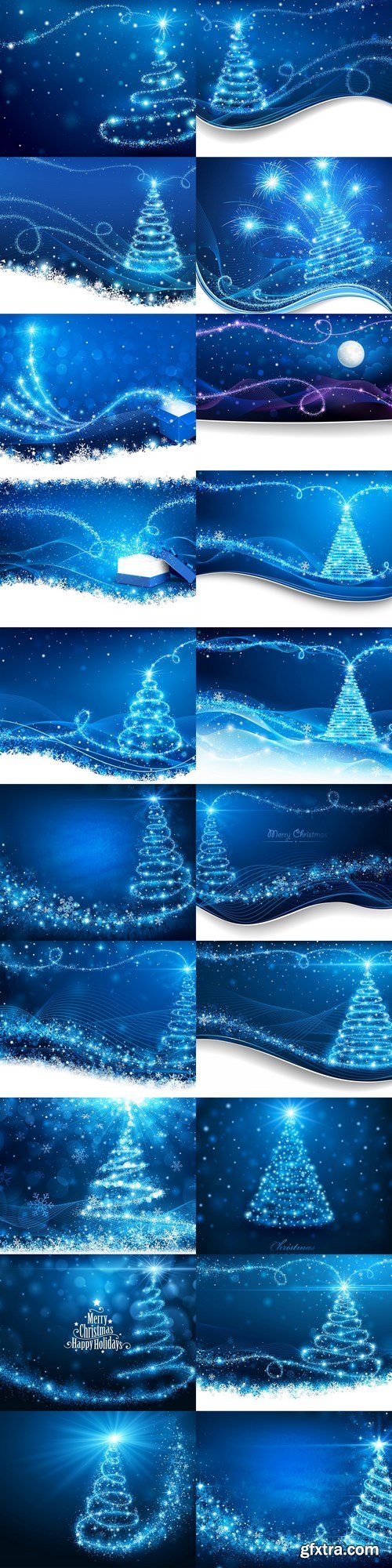 Blue Christmas Backgrounds 20xEPS