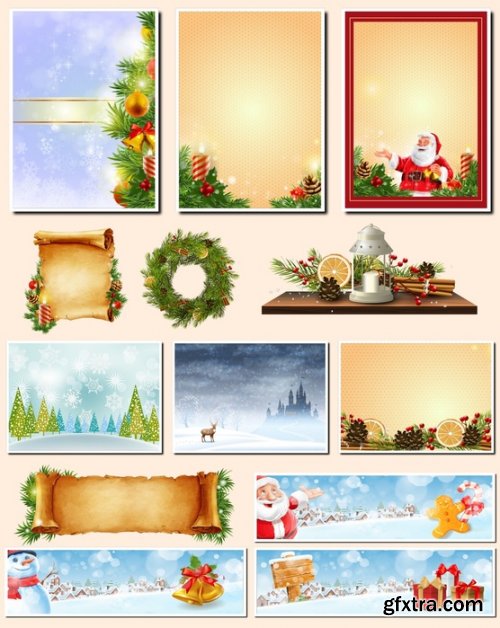 Christmas backgrounds and clipart on a transparent background