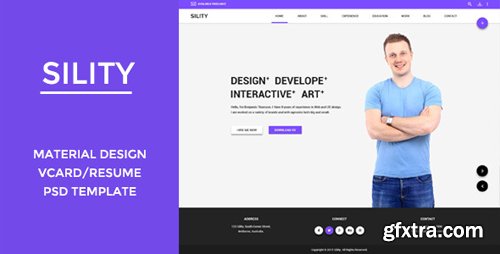 ThemeForest - Sility - Material Design Vcard &amp; CV PSD Template 10747563