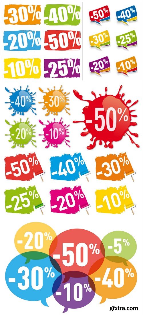 Discount sale, stickers 5X EPS