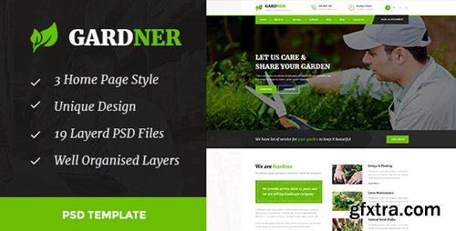 ThemeForest - GARDNER - Garden &amp; Landscaping PSD Template 16924799