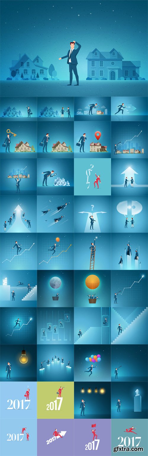 Vector Set - Real Estate and Business Concept Vector Set - Real Estate and Business Concept