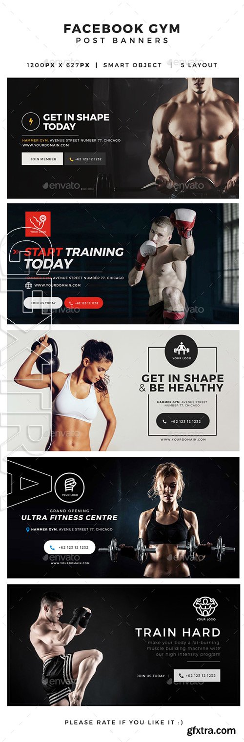GraphicRiver - Gym &amp; Fitness Facebook Post Banners 14330320