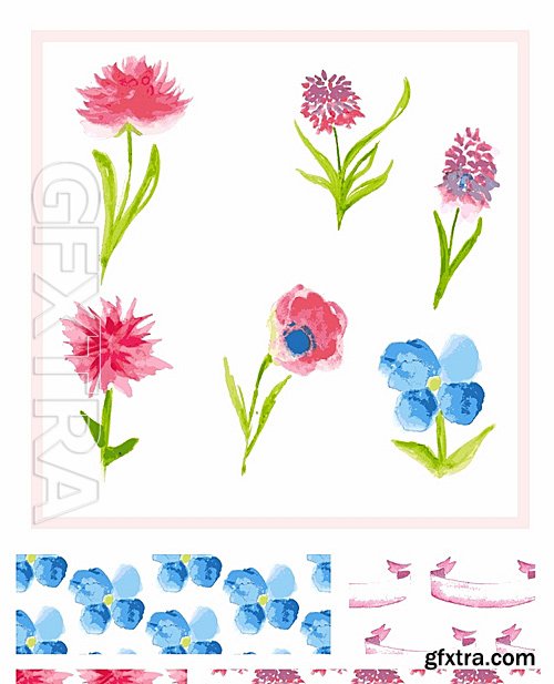 Floral Vector Patterns Set 4