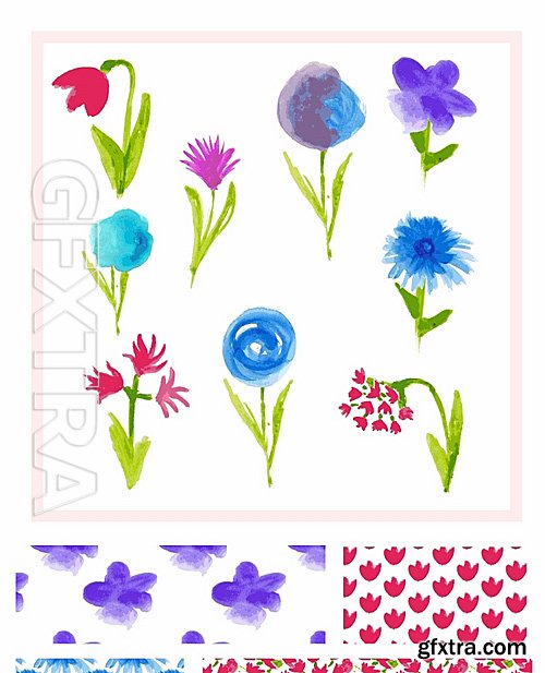 Floral Vector Patterns Set 5