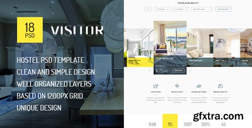 ThemeForest - Visitor &mdash; Online Hostel/Hotel Booking PSD Template 15285217