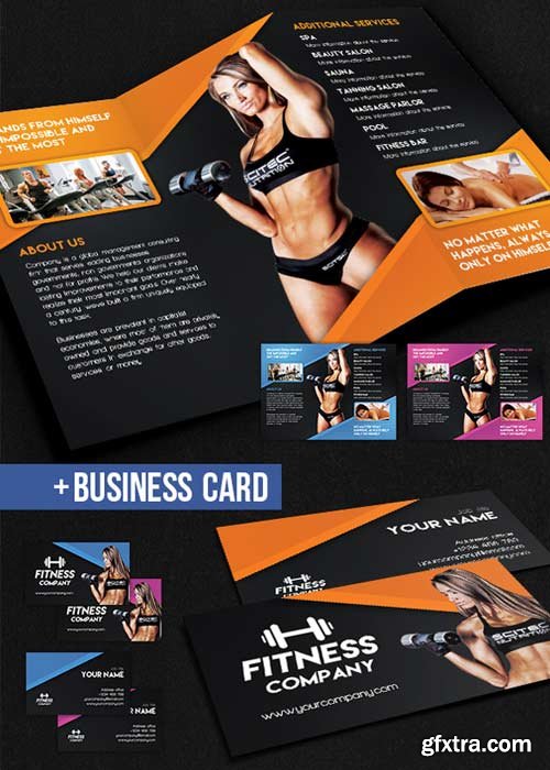 Fitness Tri-Fold Brochure V2 PSD Template