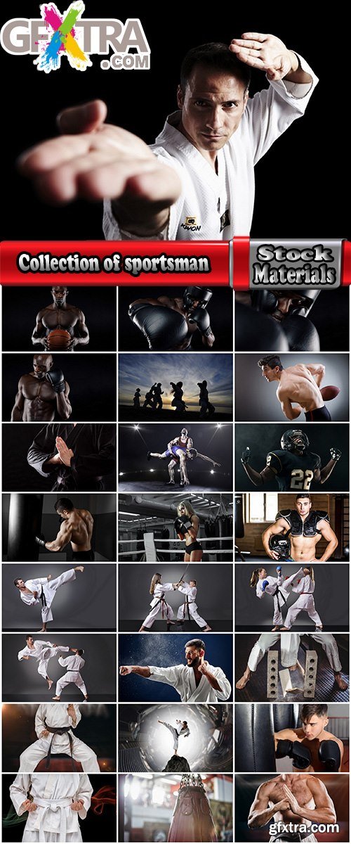 Collection of sportsman karate wrestling basketball american football box 25 HQ Jpeg