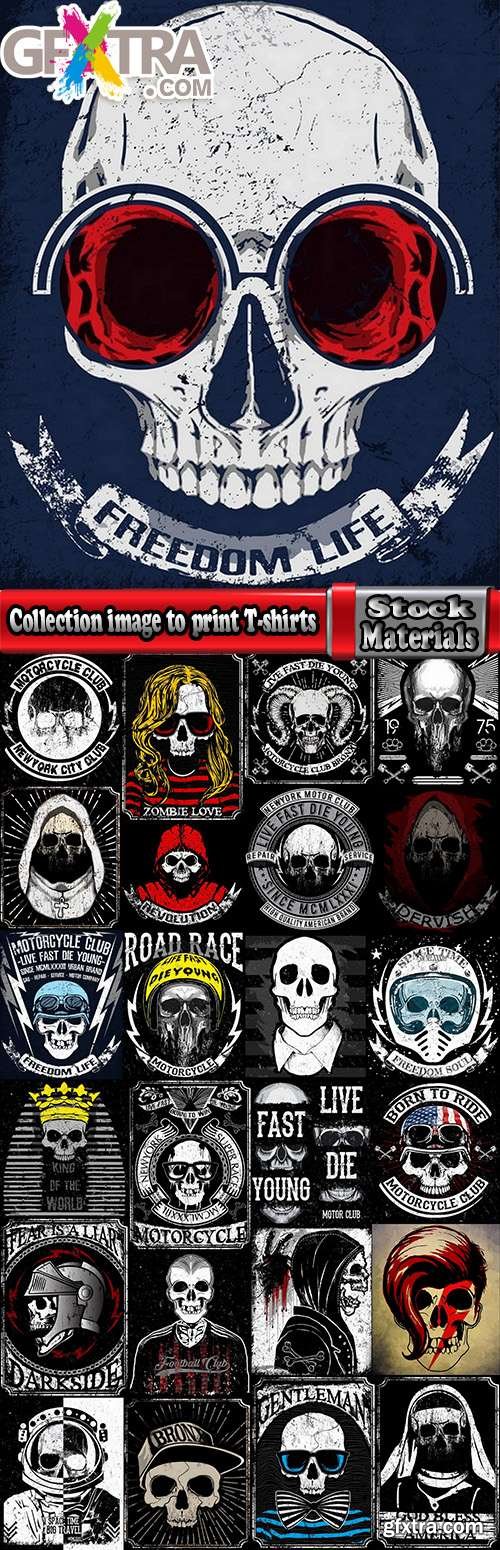 Collection image to print T-shirts with the slogan for the things T-shirt 7-25 EPS