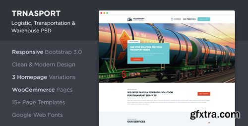 ThemeForest - Transport - Logistic, Transportation &amp; WareHouse PSD Template 14914064