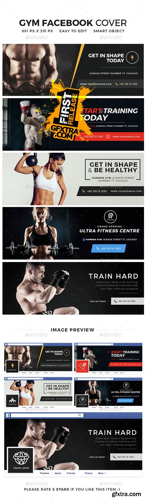GraphicRiver - Gym &amp; fitness Facebook Cover 15081284