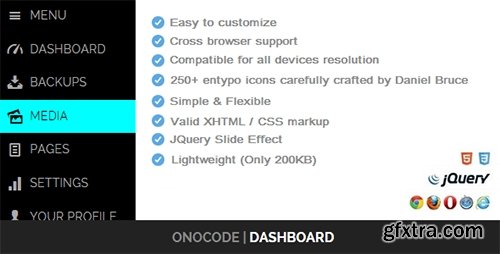 CodeCanyon - Responsive HTML5 Menu - OnoCode Dashboard v1.0 - 5851