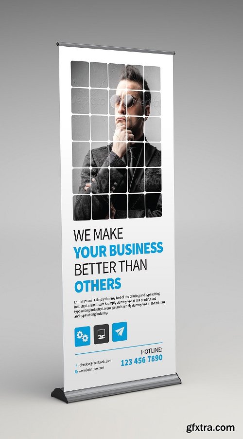 CreativeMarket Corporate Business Roll-up Banner 1138812