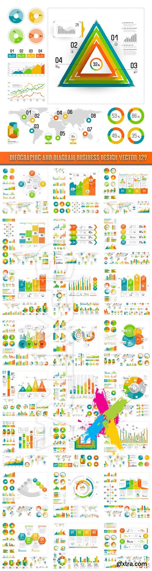 Infographic and diagram business design vector 129