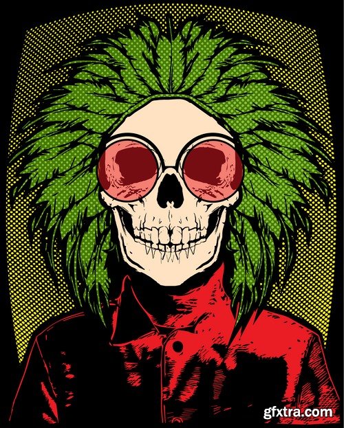 Skull Collection image to print T-shirts with the slogan for the things T-shirt 8-25 EPS