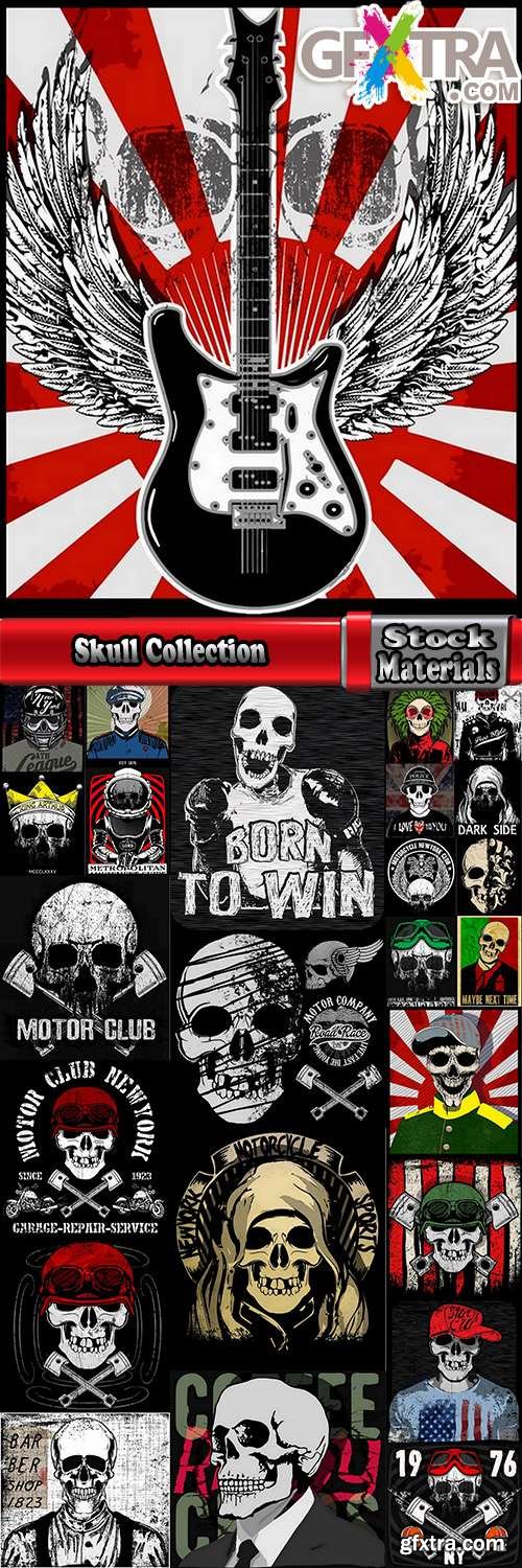 Skull Collection image to print T-shirts with the slogan for the things T-shirt 8-25 EPS