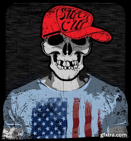 Skull Collection image to print T-shirts with the slogan for the things T-shirt 8-25 EPS