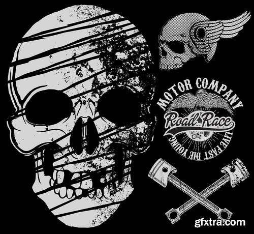 Skull Collection image to print T-shirts with the slogan for the things T-shirt 8-25 EPS