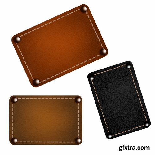 Collection Interior leather sticker label plate banner for an advertising slogan 25 EPS