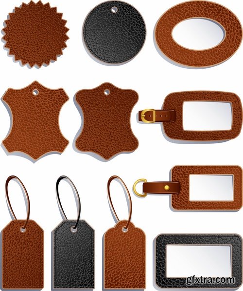 Collection Interior leather sticker label plate banner for an advertising slogan 25 EPS