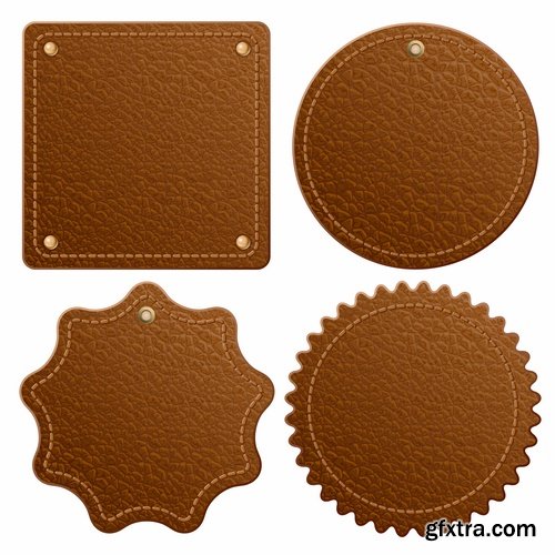 Collection Interior leather sticker label plate banner for an advertising slogan 25 EPS