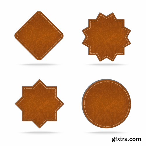 Collection Interior leather sticker label plate banner for an advertising slogan 25 EPS