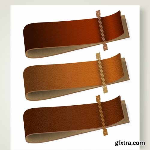 Collection Interior leather sticker label plate banner for an advertising slogan 25 EPS