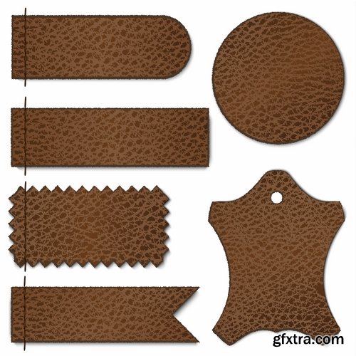 Collection Interior leather sticker label plate banner for an advertising slogan 25 EPS