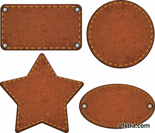 Collection Interior leather sticker label plate banner for an advertising slogan 25 EPS