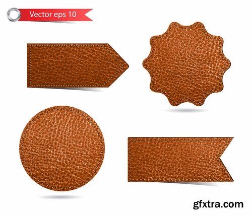 Collection Interior leather sticker label plate banner for an advertising slogan 25 EPS