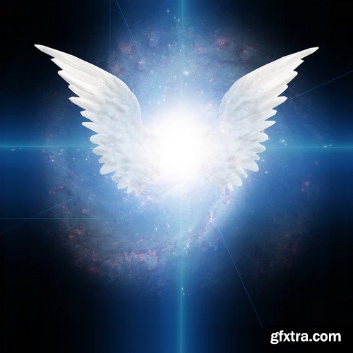 Backgrounds with angel wings - 8 UHQ JPEG