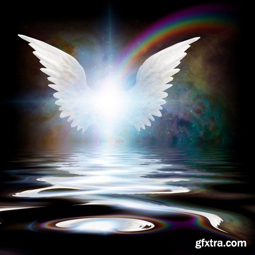Backgrounds with angel wings - 8 UHQ JPEG