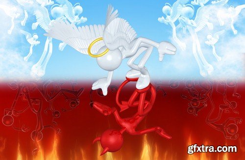 Angel and devil 3D backgrounds - 7 UHQ JPEG