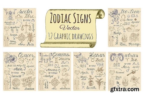 CreativeMarket Zodiac symbols 1138568 CreativeMarket Zodiac symbols 1138568