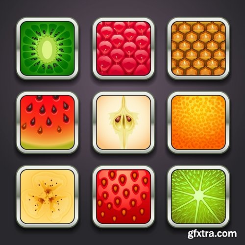 Collection icon button template design page web site 25 EPS