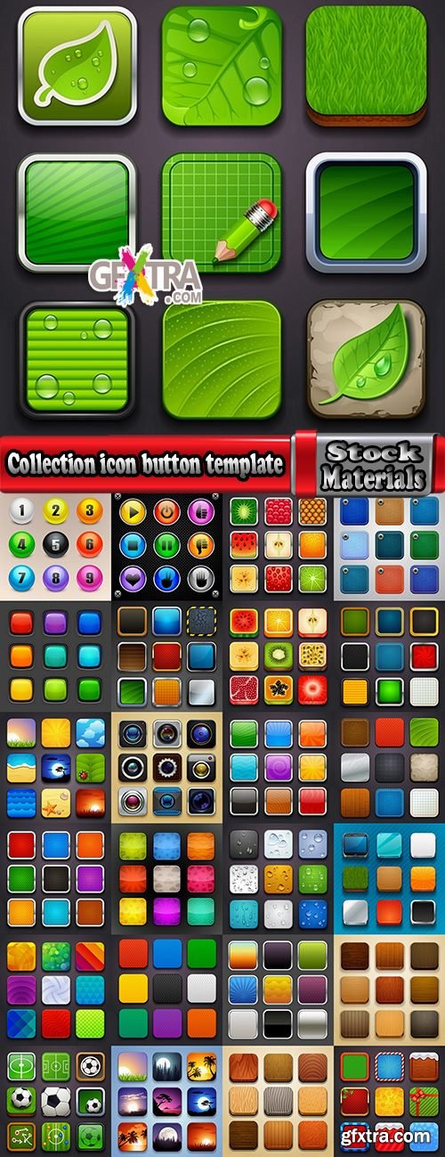 Collection icon button template design page web site 25 EPS