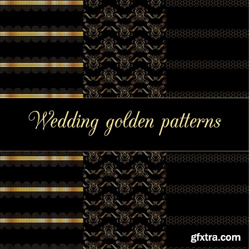 Collection of gold calligraphic design elements feather heart arrow wallpaper pattern 25 EPS