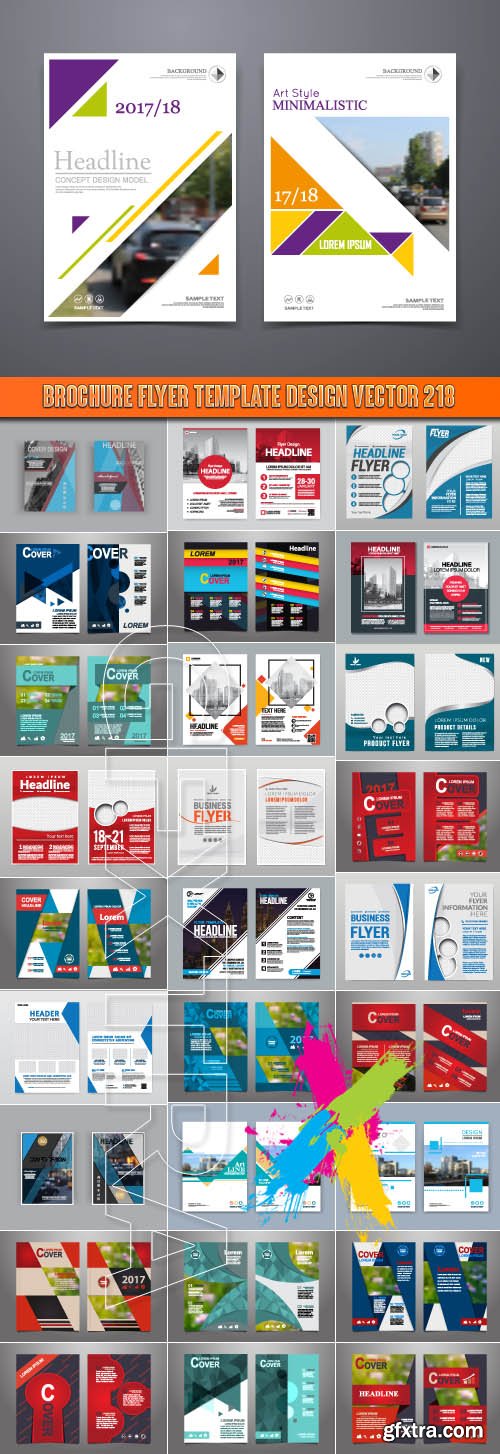 Brochure flyer template design vector 218