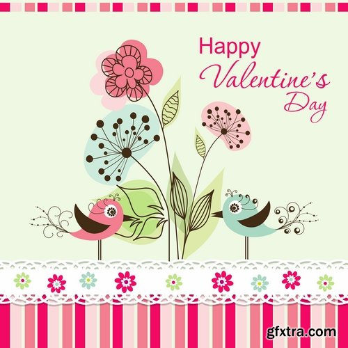 Collection flyer gift card Valentine's Day invitation card vector image 25 EPS