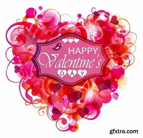 Collection flyer gift card Valentine's Day invitation card vector image 25 EPS