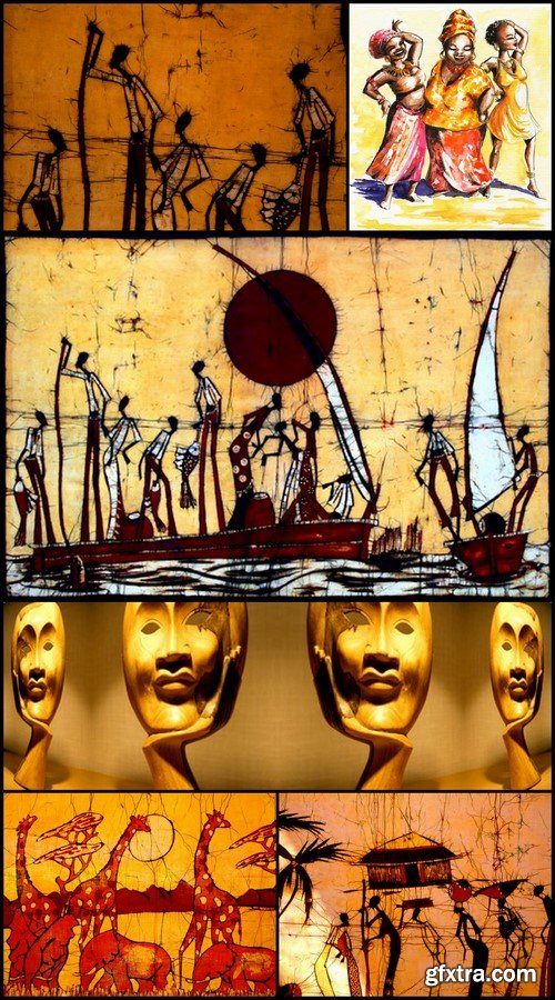 African Painting - 6 UHQ JPEG Stock Images