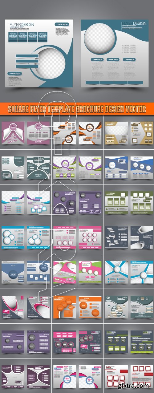 Square flyer templates Brochure design vector