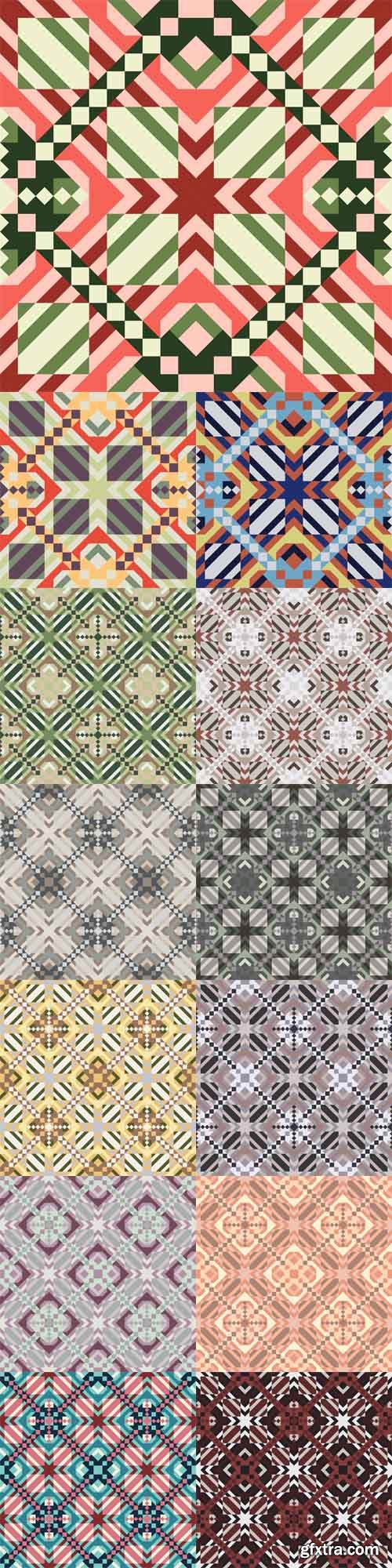 Vector Set - Mosaic Seamless Patterns Vector Set - Mosaic Seamless Patterns
