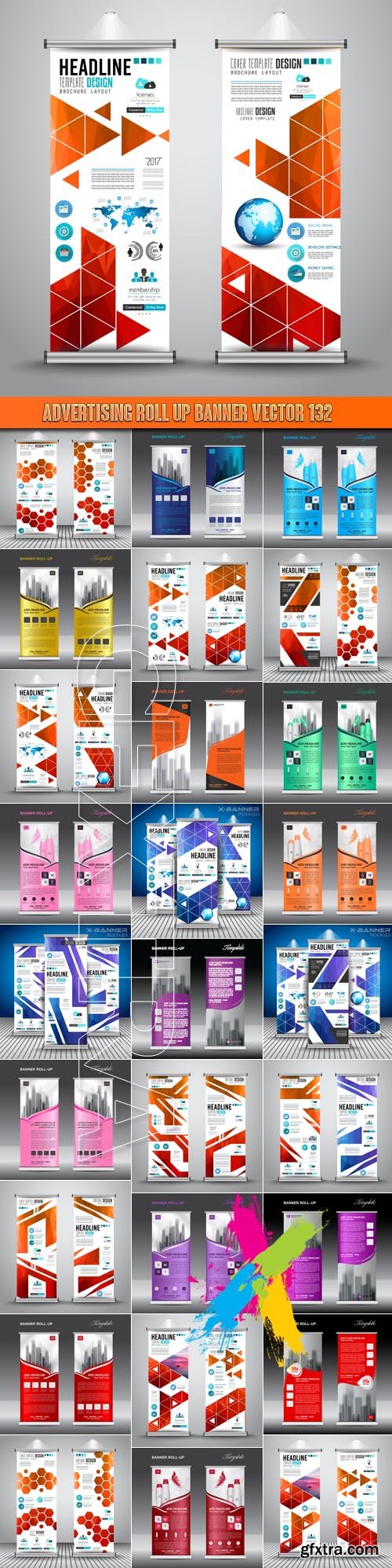 Advertising Roll up banner vector 132
