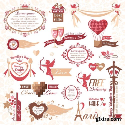 Valentine's Day logos collection - 8 EPS