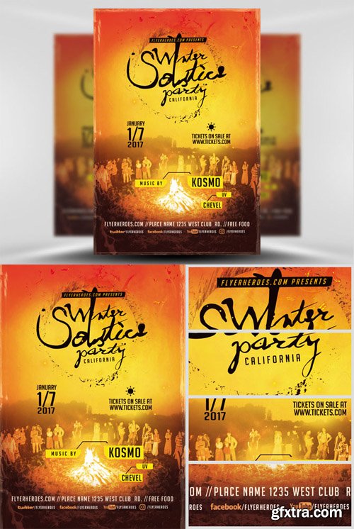 Winter Solstice Party Flyer Template Winter Solstice Party Flyer Template