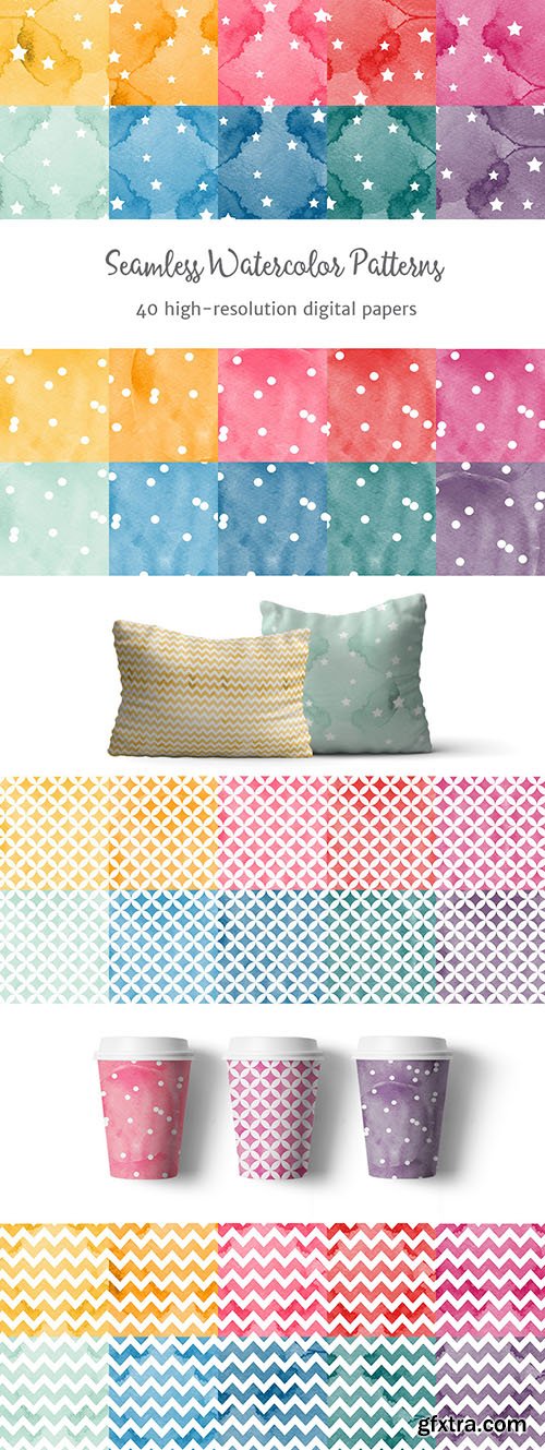 Seamless Watercolor Patterns Seamless Watercolor Patterns